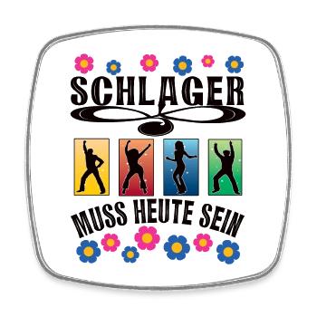 Schlager Outfit Schlagerparty Shirt - Viereckiger Kühlschrankmagnet - Weiß - Vorne