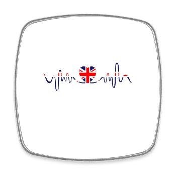 Union Jack Heartbeat | UK Flag | Heart - Square fridge magnet - white - Front