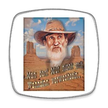 Cowboy Zitate - Viereckiger Kühlschrankmagnet - Weiß - Vorne