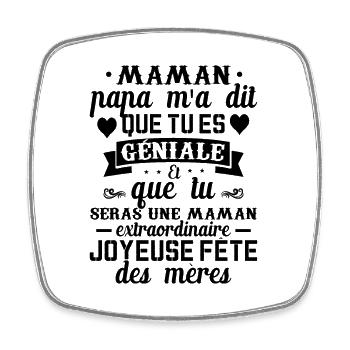 Maman Fête Des Mères Anniversaire Cadeau Amour Mum - Magnet carré - blanc - Devant