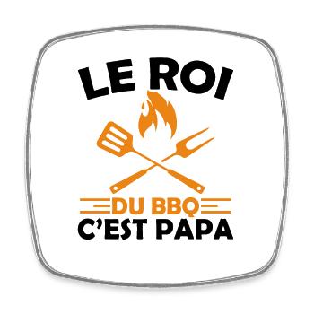 Le Roi Du Bbq C'est Papa Fête Des Pères Cadeau Bbq - Magnet carré - blanc - Devant