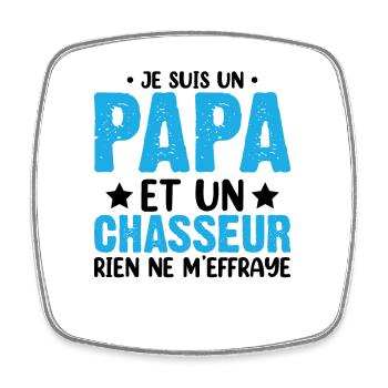 Je Suis Un Papa Et Un Chasseur Chasser Cadeau Noël - Magnet carré - blanc - Devant