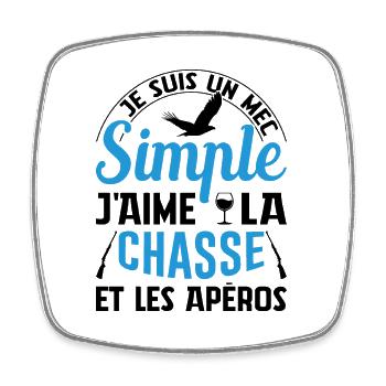 Chasser Idée Cadeau Anniversaire Fête Des Pères - Magnet carré - blanc - Devant