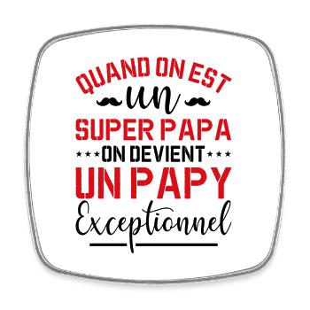 Papy Exceptionnel Papa Fête Des Pères Anniversaire - Magnet carré - blanc - Devant