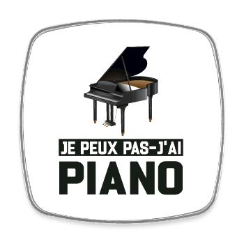 Je Peux Pas J'ai Piano Idée Cadeau Anniversaire - Magnet carré - blanc - Devant