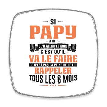 Idée Cadeau Anniversaire Papy Fête Des Pères Cool - Magnet carré - blanc - Devant