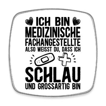Medizinische Fachangestellte Arzthelferin MFA - Viereckiger Kühlschrankmagnet - Weiß - Vorne
