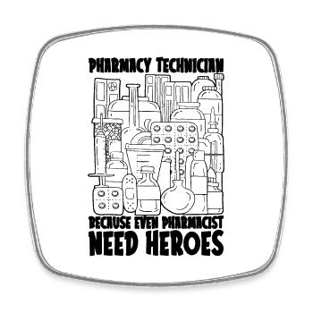 Idée cadeau pharmacie technicien en pharmacie - Magnet carré - blanc - Devant