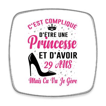 Princesse 29 Ans Idée Cadeau Anniversaire Amour - Magnet carré - blanc - Devant