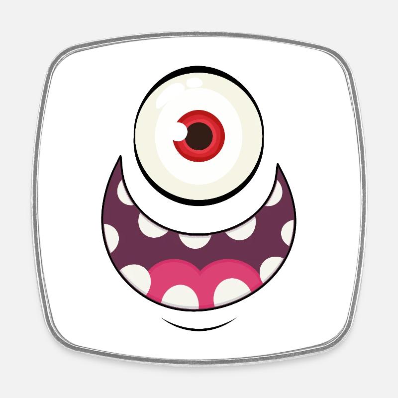 Monster Face 2 - Magnet carré - blanc
