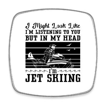 Jetski Water Sports Holiday Sea Summer Gift Idea - Square fridge magnet - white - Front