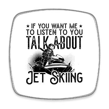 Jetski Holiday Water Sports Sea Summer Gift Idea - Square fridge magnet - white - Front
