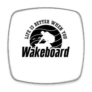 Wakeboard Wakeboarder Wakeboarding Idée Cadeau - Magnet carré - blanc - Devant