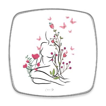 A fleurs de peau - Magnet carré - blanc - Devant