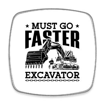 Excavatrice Ouvriers de la construction Conducteur de pelle Idée cadeau - Magnet carré - blanc - Devant