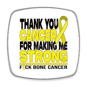 Thank You Cancer For Making Me Strong - F* Cancer - Square fridge magnet - white - Front