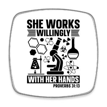 Chemistry Laboratory Technician Science Gift Idea - Square fridge magnet - white - Front