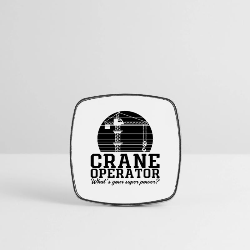 Crane operator Crane driver Construction worker Gift idea Square fridge magnet