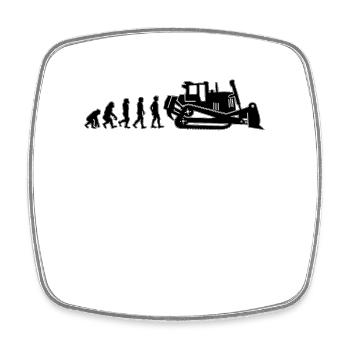 Excavatrice Bulldozer Construction Idée Cadeau - Magnet carré - blanc - Devant