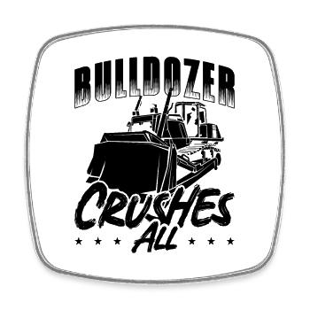 Ouvrier de la construction Pelle Bulldozer Idée cadeau - Magnet carré - blanc - Devant