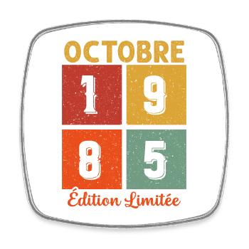 Octobre 1985 Édition limitée - Magnet carré - blanc - Devant