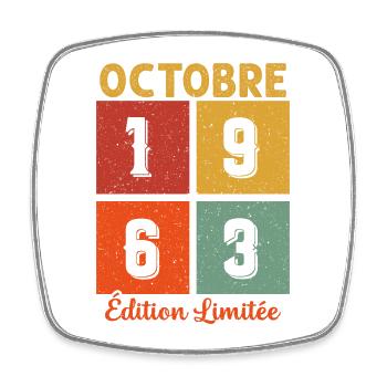Octobre 1963 Édition limitée - Magnet carré - blanc - Devant
