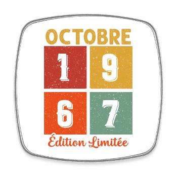 Octobre 1967 Édition limitée - Magnet carré - blanc - Devant