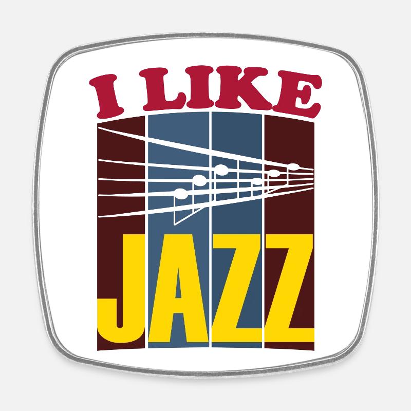 I like Jazz white - Square fridge magnet - white