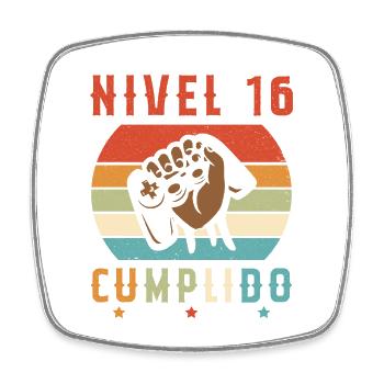 Niveau 16 complete - Magnet carré - blanc - Devant