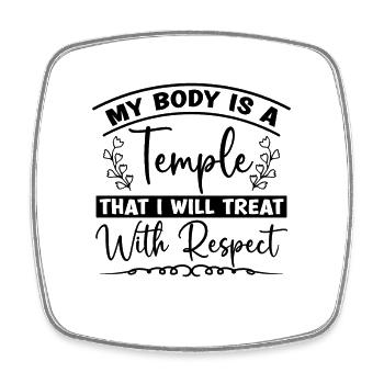 My Body Is A Temple Mental Health Coffee Anxiety - Viereckiger Kühlschrankmagnet - Weiß - Vorne
