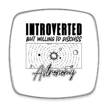Introverted But Willing Astronomy Space Moon Stars - Viereckiger Kühlschrankmagnet - Weiß - Vorne
