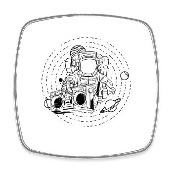 Astronomy Radio Space Stars Music Lover Universe - Viereckiger Kühlschrankmagnet - Weiß - Vorne