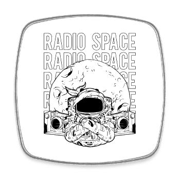 Astronomy Music Lover Universe Radio Space Stars - Viereckiger Kühlschrankmagnet - Weiß - Vorne