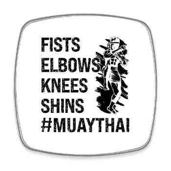Muay Thai Fists Elbows Knees Shins Boxing Fighter - Viereckiger Kühlschrankmagnet - Weiß - Vorne