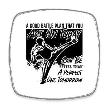 TaekwondoA Good Battle Fighter Fight Karate Sport - Viereckiger Kühlschrankmagnet - Weiß - Vorne