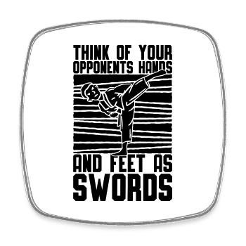 Taekwondo Fighter Think Of Your Opponents Fight - Square fridge magnet - white - Front