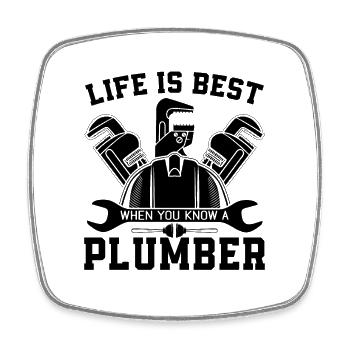 La vie est le meilleur plumbe Outil Plomberie Plomberie Plombiers - Magnet carré - blanc - Devant