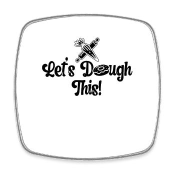 Let’s Dough This Baker Baking Cupcake Gâteau de boulangerie - Magnet carré - blanc - Devant