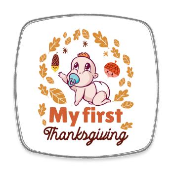 Mon premier Thanksgiving - Magnet carré - blanc - Devant