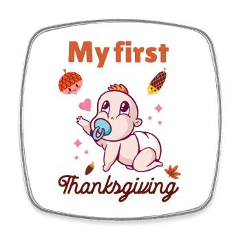 Mon premier Thanksgiving - Magnet carré - blanc - Devant