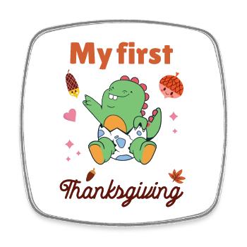 Mon premier Thanksgiving - Magnet carré - blanc - Devant