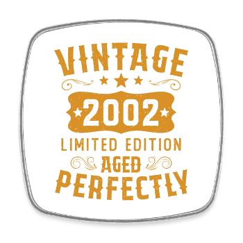 Vintage 2002 Limited Edition Geburtstagsgeschenk - Viereckiger Kühlschrankmagnet - Weiß - Vorne