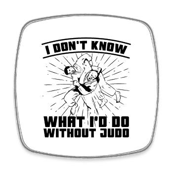 Judo Je ne sais pas quel combattant s’entraîne Au Karaté - Magnet carré - blanc - Devant