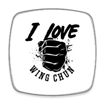 I Love Wing Chun Fighter Kung Fu Fight Sports - Square fridge magnet - white - Front