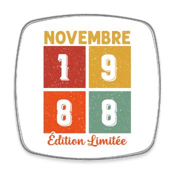 Cadeau D'anniversaire En Novembre 1988 Vintage - Magnet carré - blanc - Devant