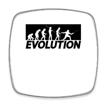 Evolution Fencing Duel Swordplay Loves Foil Fencer - Viereckiger Kühlschrankmagnet - Weiß - Vorne