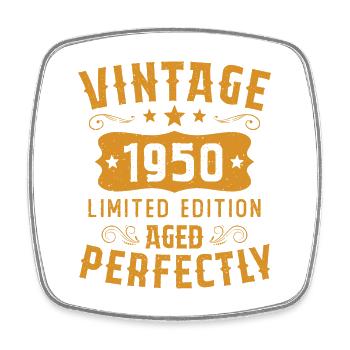 Vintage 1950 Limited Edition Aged Perfectly - Square fridge magnet - white - Front