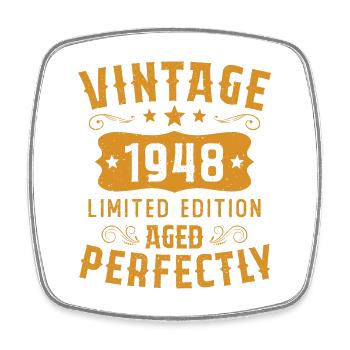 Vintage 1948 Limited Edition perfekt gealtert - Viereckiger Kühlschrankmagnet - Weiß - Vorne
