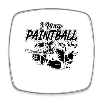 Je joue au paintball Softair Splatter Joueur de paintball - Magnet carré - blanc - Devant