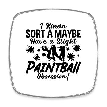 Je suis un peu un joueur de paintball Paint Gun - Magnet carré - blanc - Devant